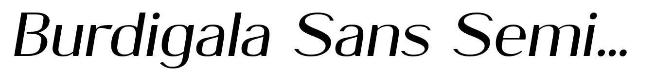 Burdigala Sans Semi Bold Expanded Italic